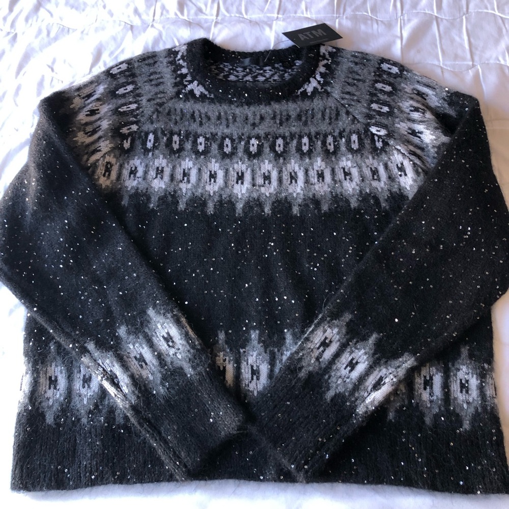 ATM alpaca blend sequin sweater